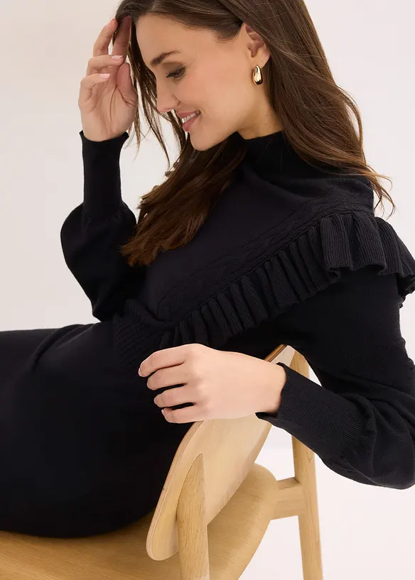 Gebreide jurk in een viscosemix, bonprix