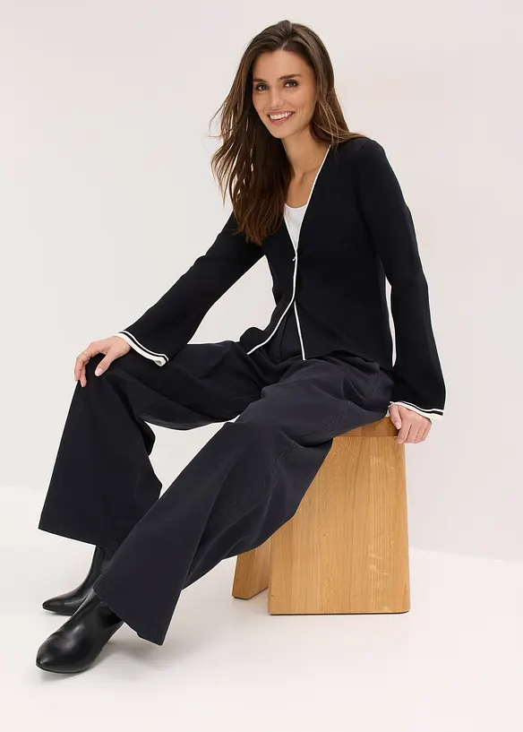 Fijn gebreid vest van viscosemix, bonprix