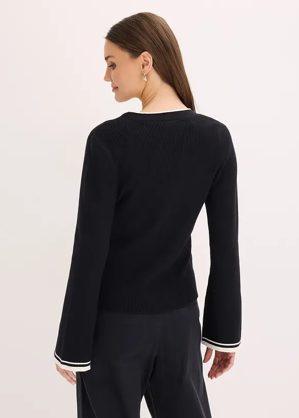 Fijn gebreid vest van viscosemix, bonprix