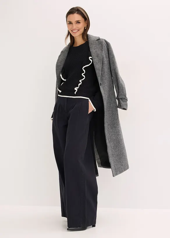 Fijngebreide trui in een katoenmix, bonprix