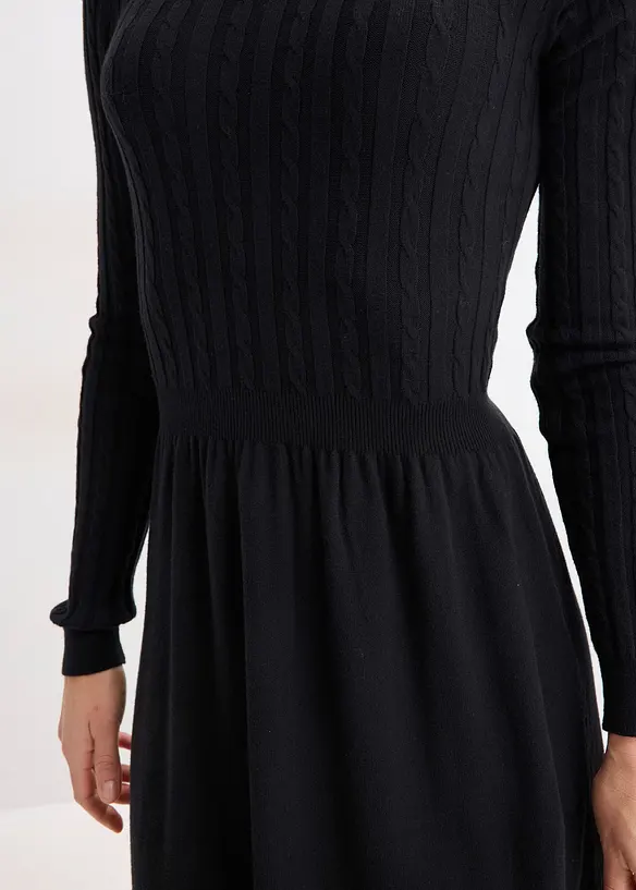 Gebreide jurk in een viscosemix, bonprix