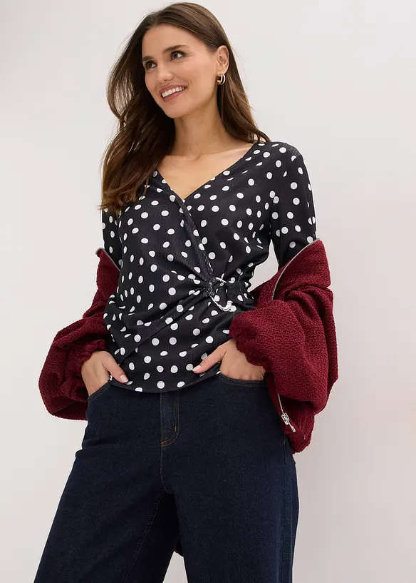 Gedessineerd shirt van gestructureerde jersey, bonprix