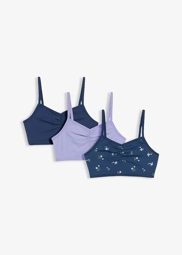 Bralette van zacht biologisch katoen (set van 3), bonprix
