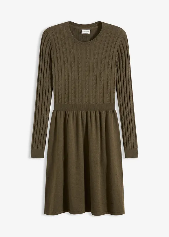 Gebreide jurk in een viscosemix, bonprix