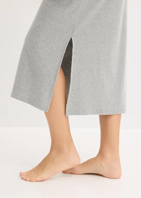 Nachthemd van ribstof met knoopsluiting, bonprix