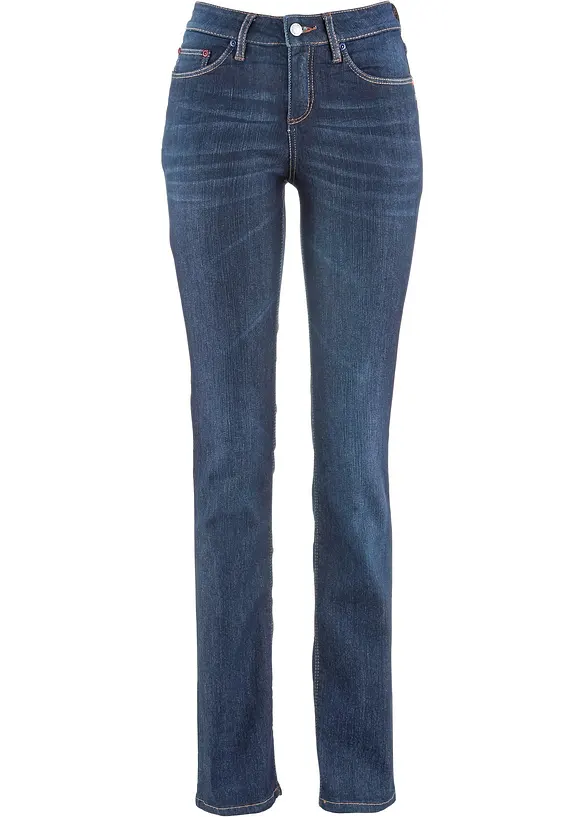 Mid waist stretch jeans, straight, bonprix