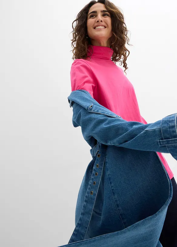 Shirt met col van biologisch katoen, bonprix