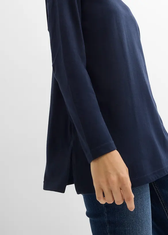 Shirt met col van biologisch katoen, bonprix