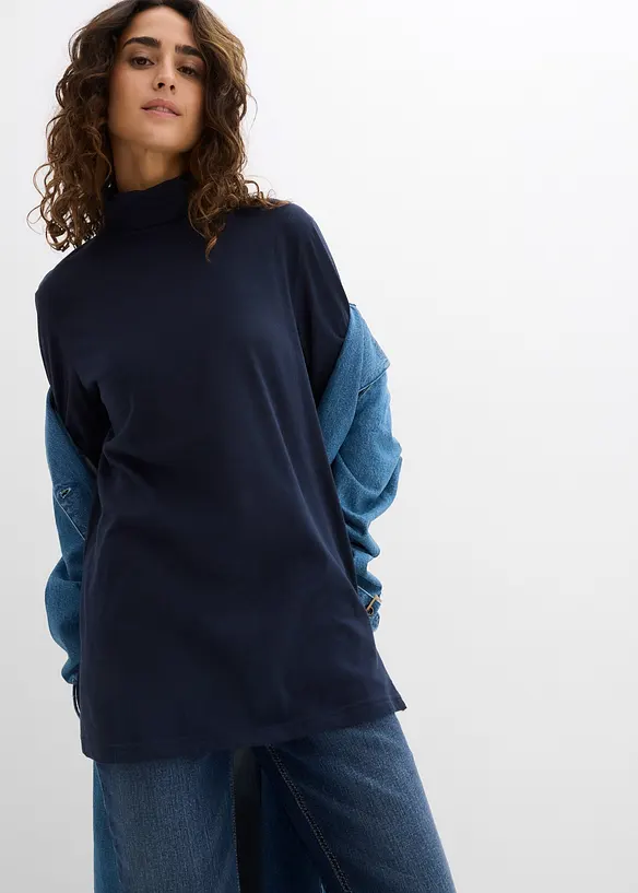 Shirt met col van biologisch katoen, bonprix