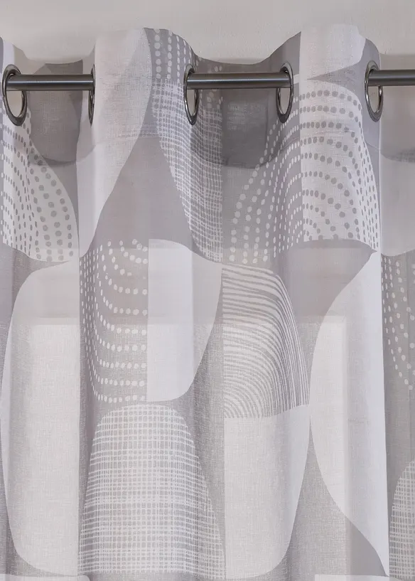 Transparant gordijn van gerecycled polyeser, gedessineerd (1 stuk), bonprix