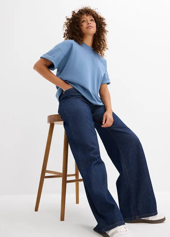 Kort oversized shirt van zwaar biologisch katoen, bonprix