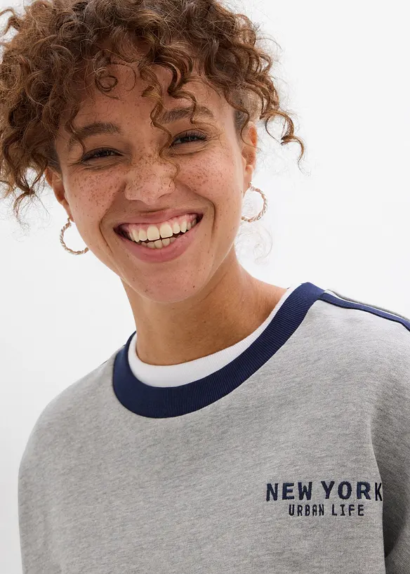 Oversized sweater van een zachte katoen-mix, bonprix