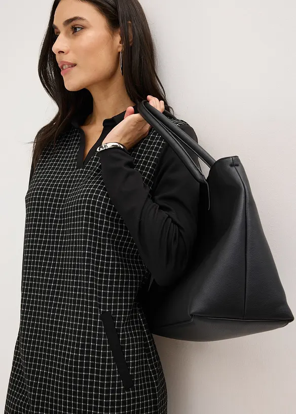 Jacquard jurk met contrasterende kraag, bonprix