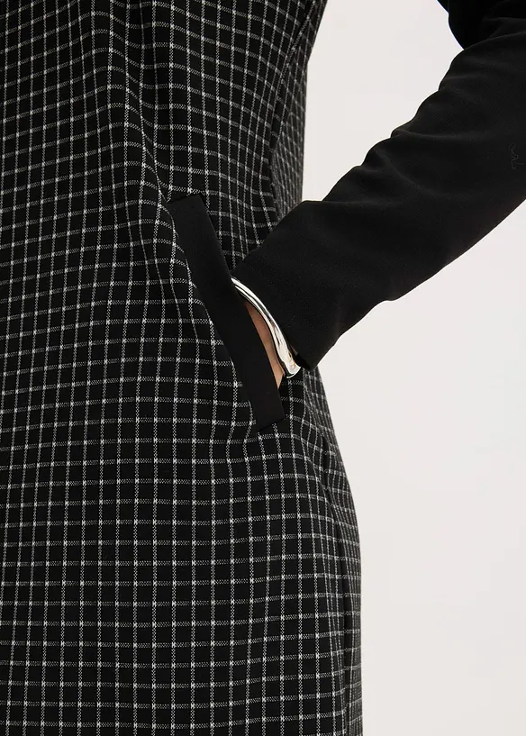 Jacquard jurk met contrasterende kraag, bonprix