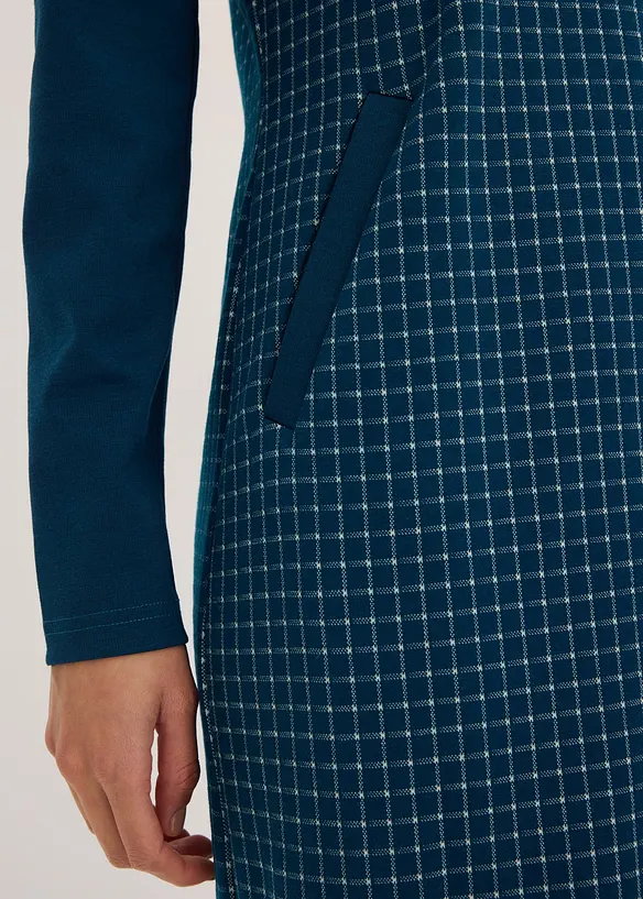 Jacquard jurk met contrasterende kraag, bonprix