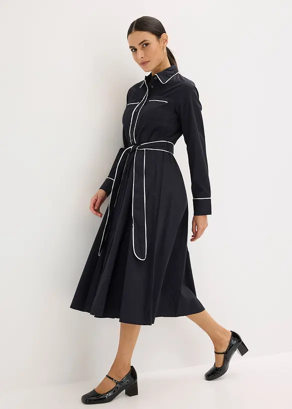 Overhemdjurk van katoenpopeline, strijkvrij, bonprix