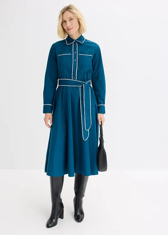 Overhemdjurk van katoenpopeline, strijkvrij, bonprix