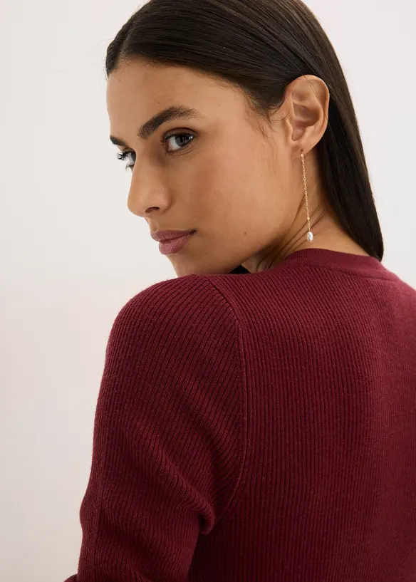 Geribde trui met viscose, bonprix