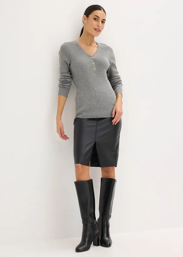 Geribde trui met viscose, bonprix