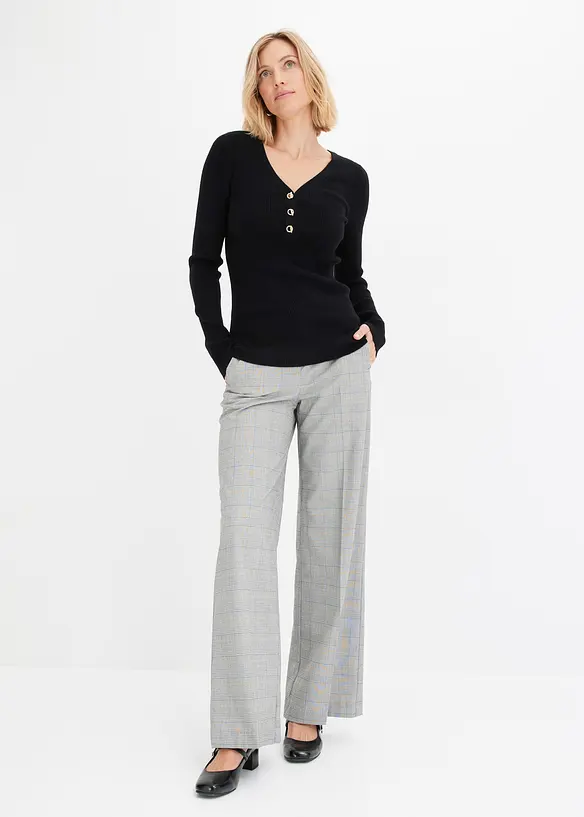 Geribde trui met viscose, bonprix