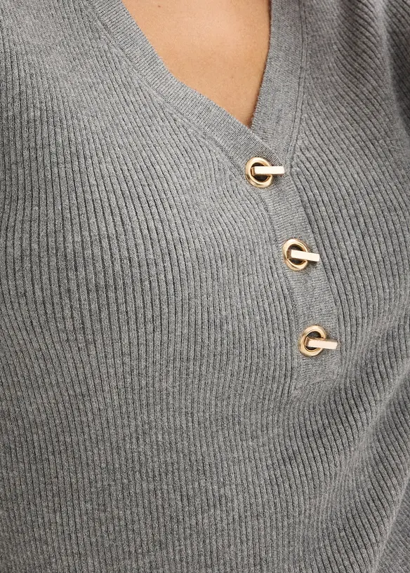 Geribde trui met viscose, bonprix