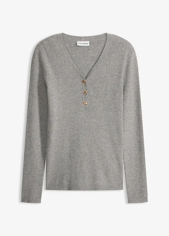 Geribde trui met viscose, bonprix