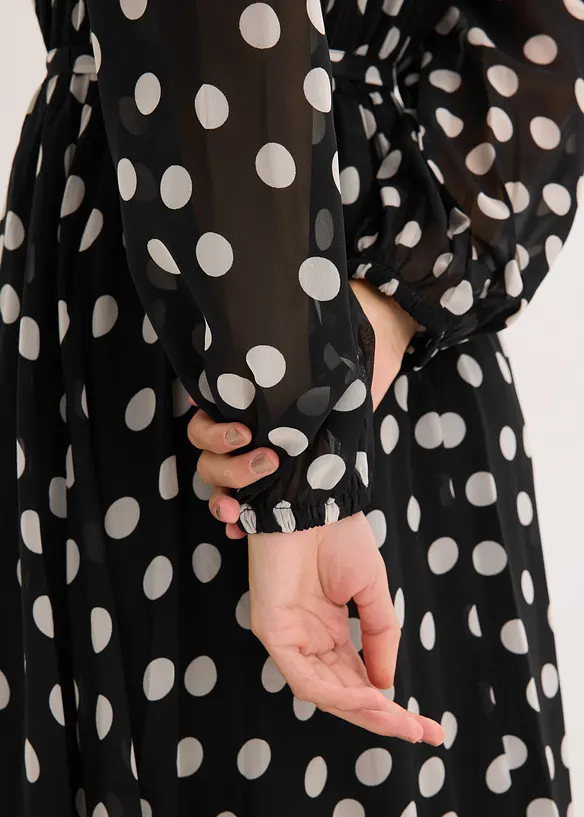 Chiffonjurk met contrasterende details, bonprix