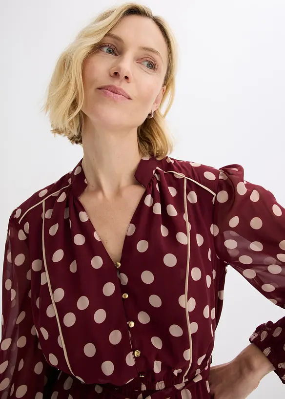 Chiffonjurk met contrasterende details, bonprix