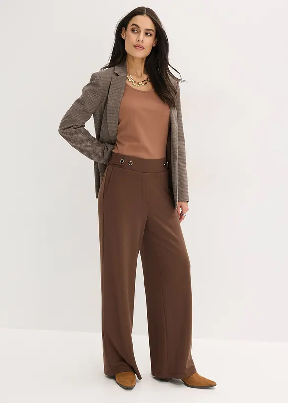 Jersey broek met decoratieve tailleband, bonprix