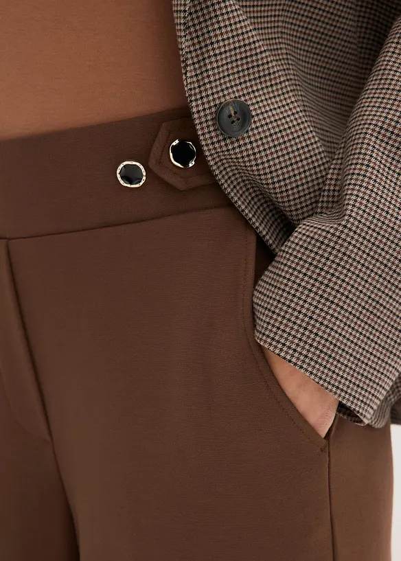 Jersey broek met decoratieve tailleband, bonprix