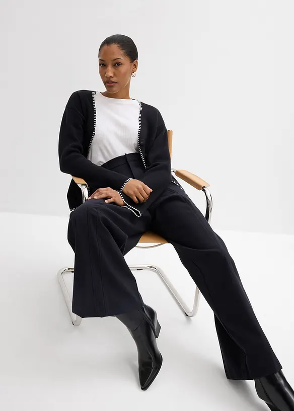 Marlene Dietrich broek met een hoge tailleband van viscosemix, bonprix