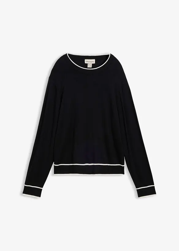 Fijngebreide trui in een viscosemix, bonprix