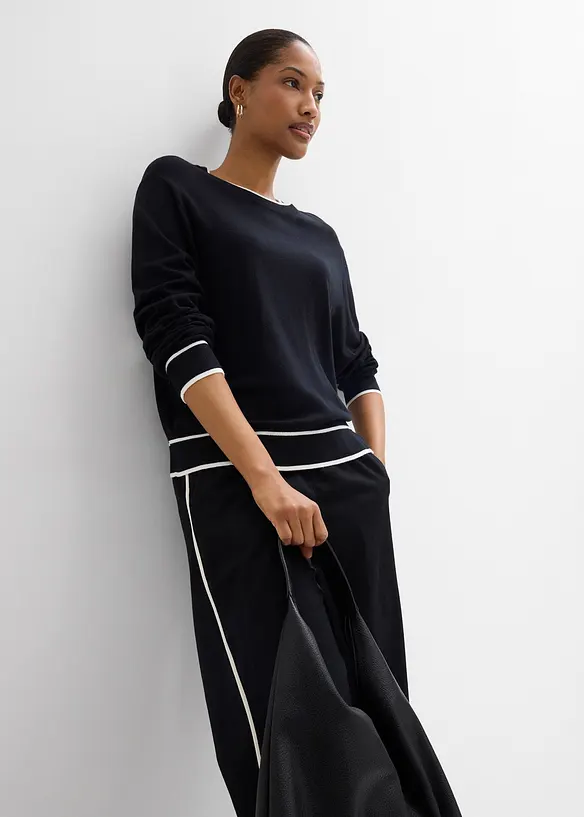 Fijngebreide trui in een viscosemix, bonprix