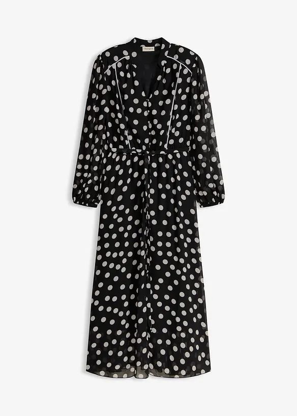 Chiffonjurk met contrasterende details, bonprix