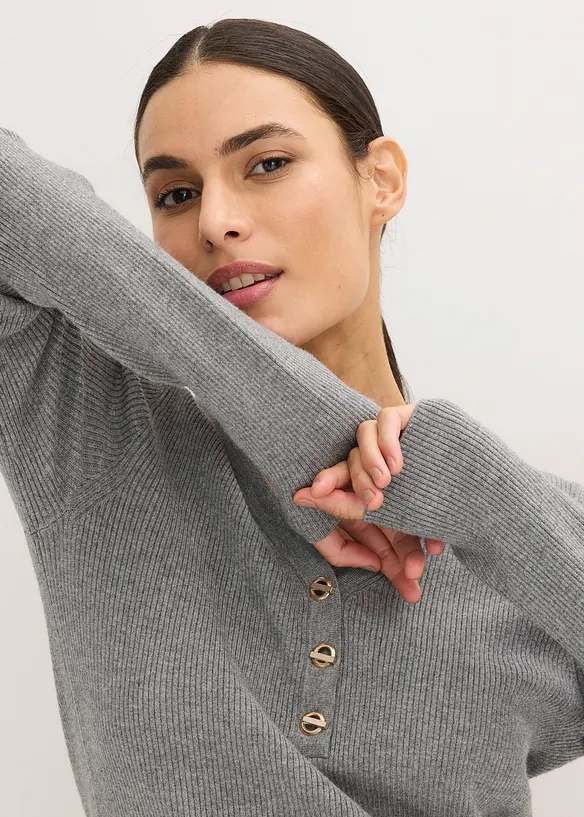 Geribde trui met viscose, bonprix