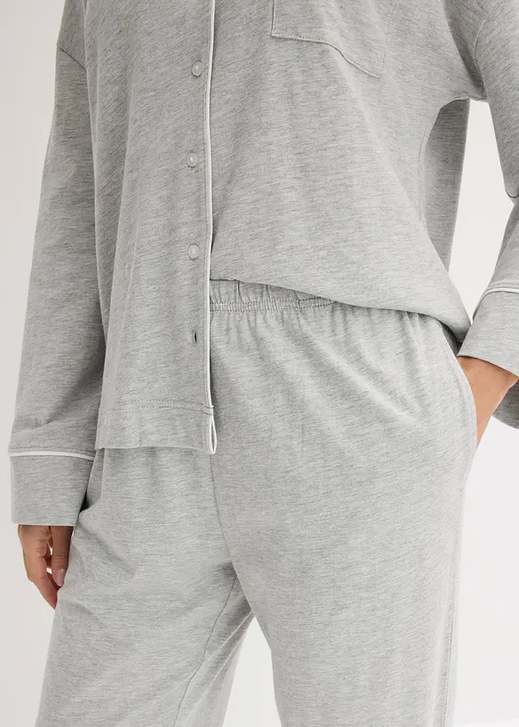 Pyjama met viscose en knoopsluiting, bonprix