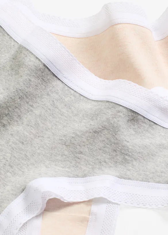 Braziliaanse slip geribbeld met kant (set van 4), bonprix