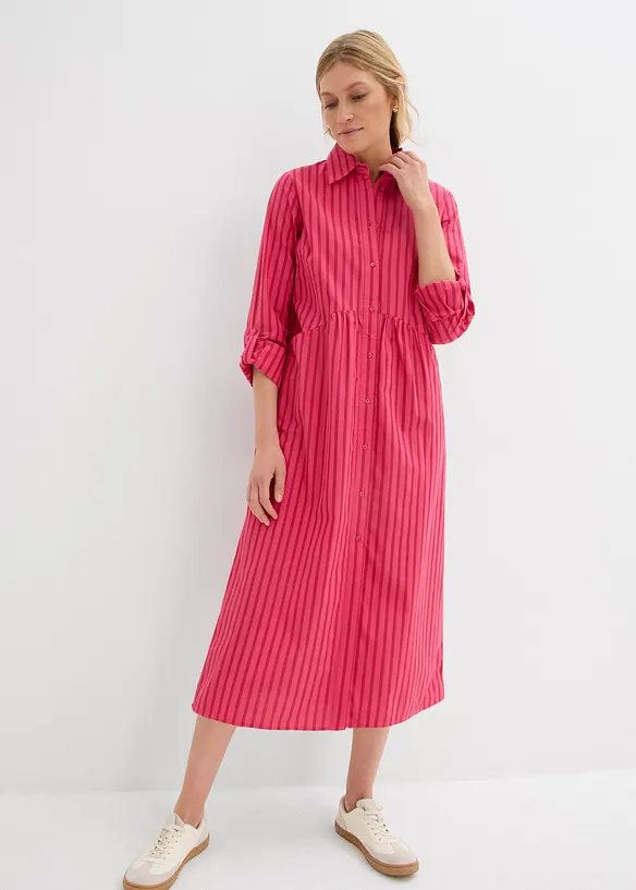 Jurk van katoen met een overhemdkraag, bonprix