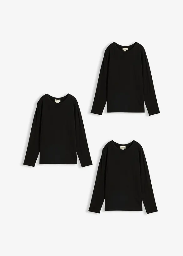 Longsleeve van biologisch katoen (set van 3), bonprix