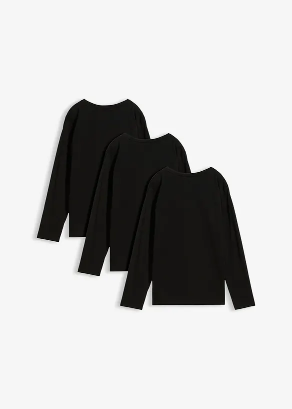 Longsleeve van biologisch katoen (set van 3), bonprix
