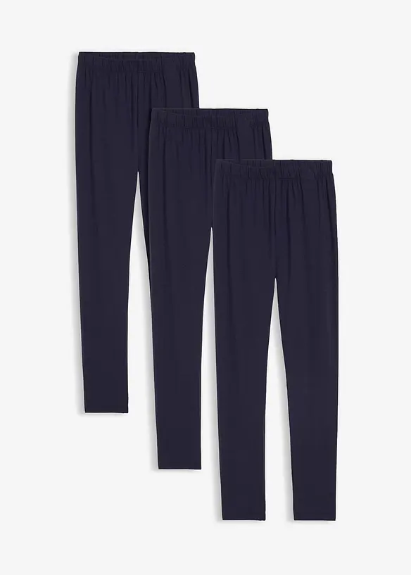 Legging in een elastische katoenmix (set van 3), bonprix