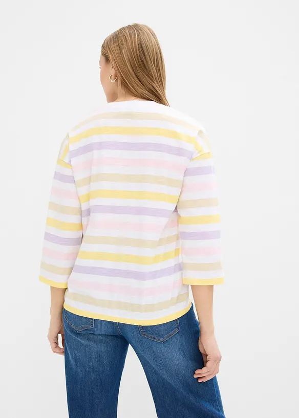 Slub shirt van biologisch katoen, 3/4 mouwen, bonprix