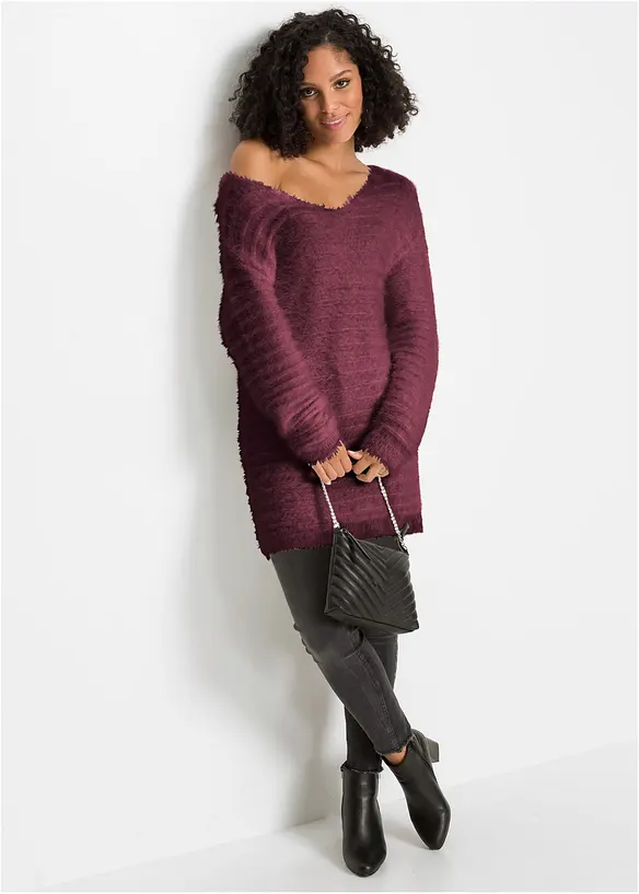 Lange fluffy trui, bonprix