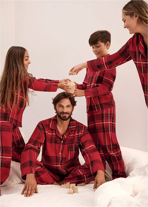 Heren flanellen pyjama van zacht katoen met cadeauzakje, bonprix