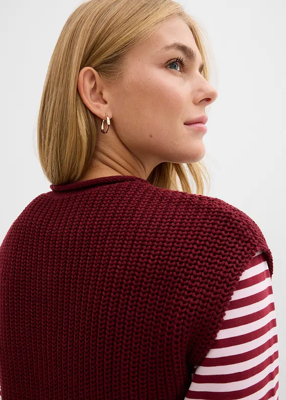 Gebreid vest met zakken, bonprix