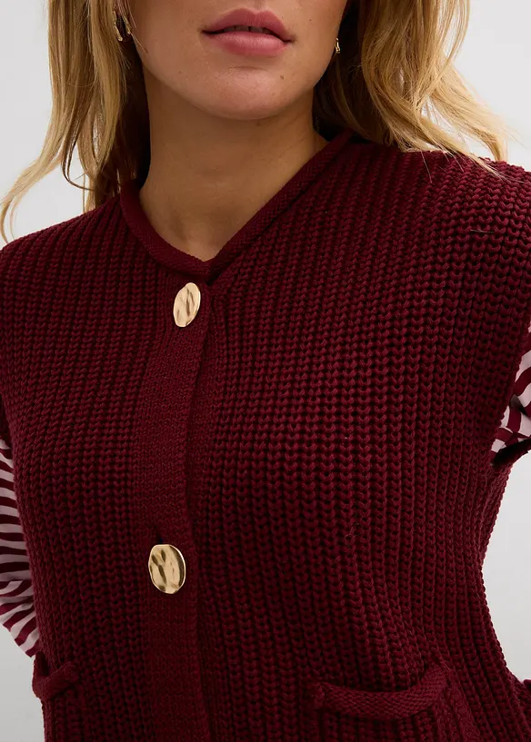 Gebreid vest met zakken, bonprix