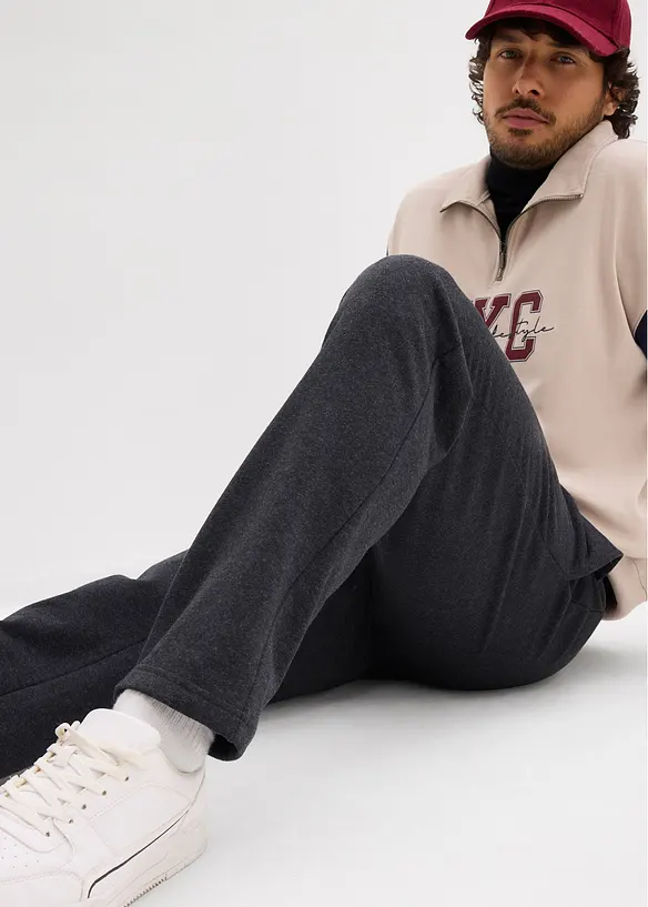 binnenkant zacht geruwd joggingbroek met rechte zoom, bonprix