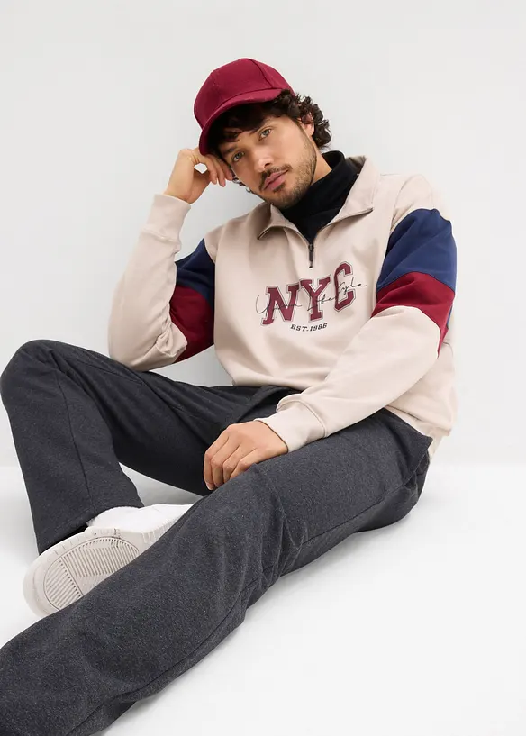 binnenkant zacht geruwd joggingbroek met rechte zoom, bonprix