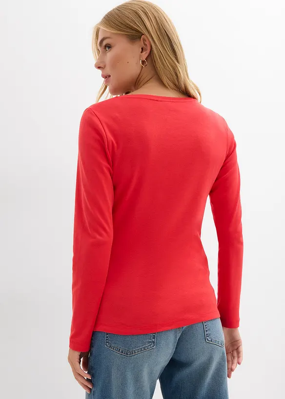 Katoenen longsleeve met ronde hals, bonprix