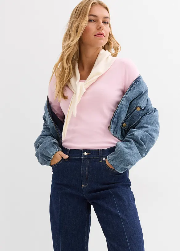 Katoenen longsleeve met ronde hals, bonprix